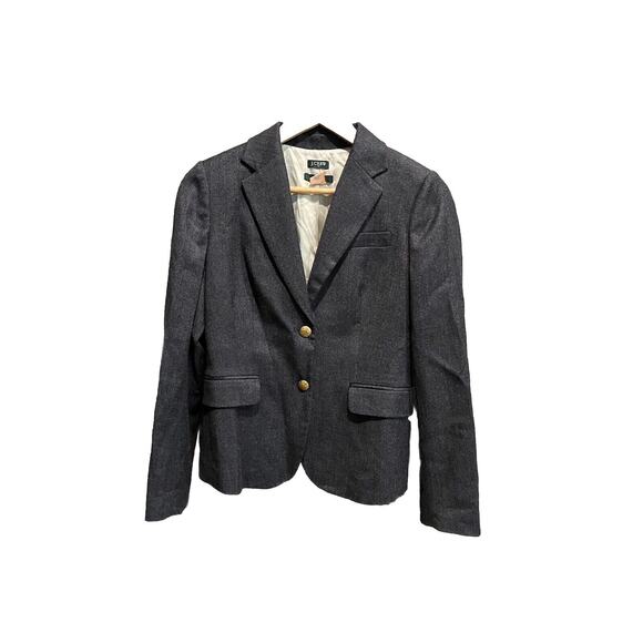J.Crew Schoolboy Dark Gray w/ Gold Buttons Women's Blazer Jacket Size 2 - Picture 1 of 4